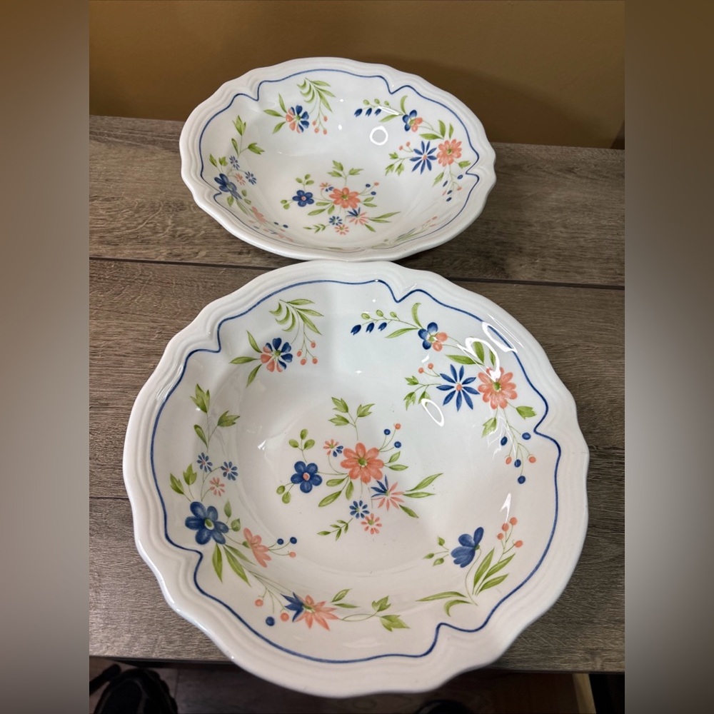 Set Of 2 SEARS COUNTRY FRENCH VEGETABLE SERVING BOWL 9 5/8" Great Shape